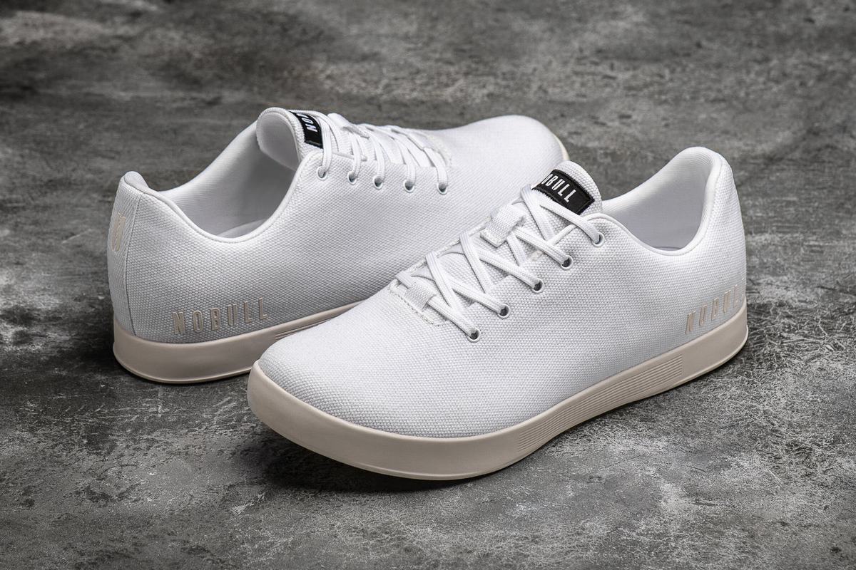 Nobull Canvas Men's Trainers White | Australia (DQ5264)